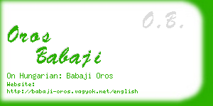 oros babaji business card